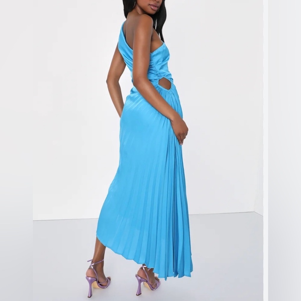Lulu's Vibrant Blue One-Shoulder Dress